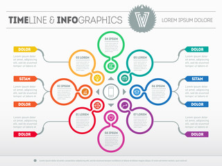 Web Template for circle diagram or presentation with icons. Busi