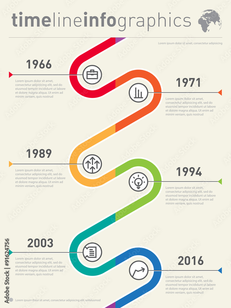 Vector time line info graphic with diagram and over Graph elemen Stock ...