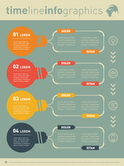 Naklejka na meble Web Template for diagram or presentation with stylized lamps. Bu