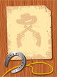 Cowboy background. Vector paper for text