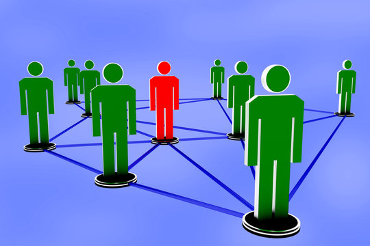 Network with human figures