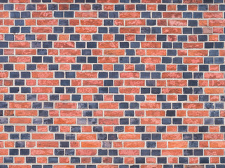 Vintage red brick wall with decorative pattern