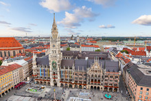 New Town Hall On Marienplatz Square In Munich