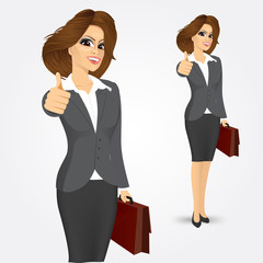 Wall Mural - businesswoman giving thumbs up