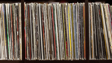 Stack Of Old Vinyl Records