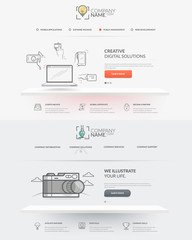 Wall Mural - web site design template navigation elements: set of two front pages of website with personal compan