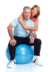 Wall Mural - Healthy fitness elderly couple.