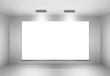 © pabijan - Illustration of blank billboard on empty wall with lights
