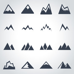 Wall Mural - Vector black mountains icon set