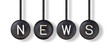 Typewriter buttons, isolated - News