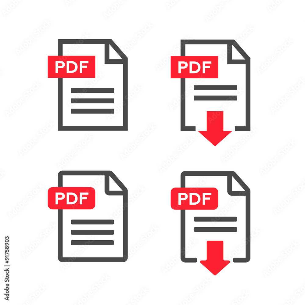 PDF file download icon. Document text, symbol web format information ...