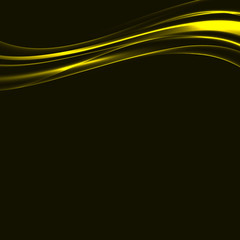 Wall Mural - Golden bright swoosh metal lines over black