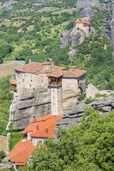 Wall Mural - Meteora monasteries, the Holy Monastery of Roussanou at foreground, Greece