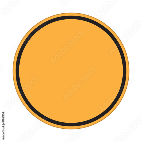 Traffic Sign Yellow Sign Circle Isolated Road Warning Stock Vector