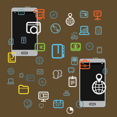 Aufkleber - information fransfer illustration