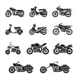Motorcycle Riders, Bikers, Black and white, Silhouette