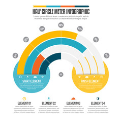 Canvas Print - Half Circle Meter Infographic