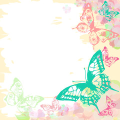 Plakat piękny fiołek lato motyl