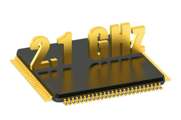 Poster - CPU chip for smatphone and tablet 2.1 GHz frequency