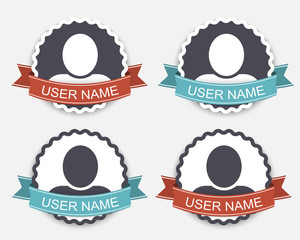 Poster - Set of user icons in retro style