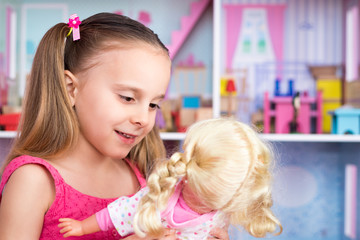 Girl Playing with Doll