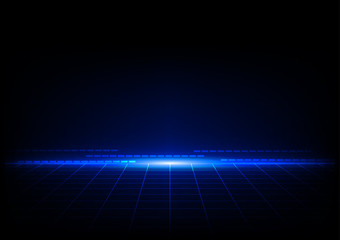 abstract blue concept with grids perspective design background