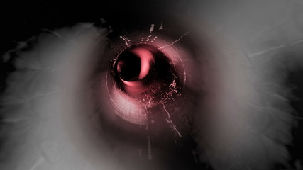 Wall Mural - Vortex 014: A tunnel vortex of streaming strands of plasma and light (Video Loop).