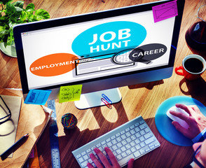 Poster - Job Hunt Employment Career Recruitment Hiring Concept