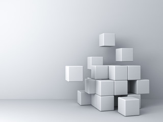 Aufkleber - Abstract blocks on white wall background