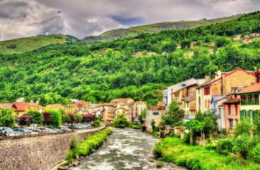 Sticker - The Ariege river in Ax-les-Thermes - France, Midi-Pyrenees