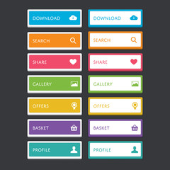 Wall Mural - web button set with icons