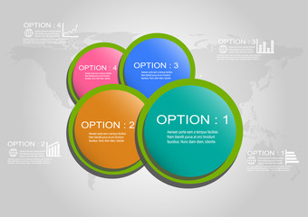 Vector template Infographic circle grey background.vector illust