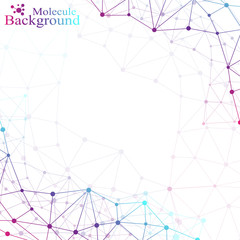 Fototapete - Geometric background molecule and communication for your design
