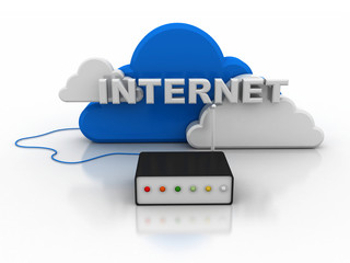 Poster - 3d rendering Transmitter WiFi connected cloud
