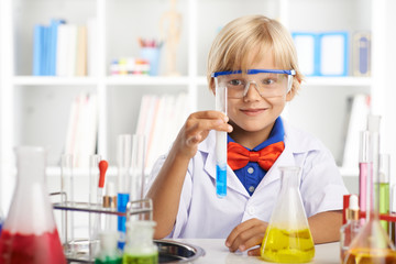 working in laboratory