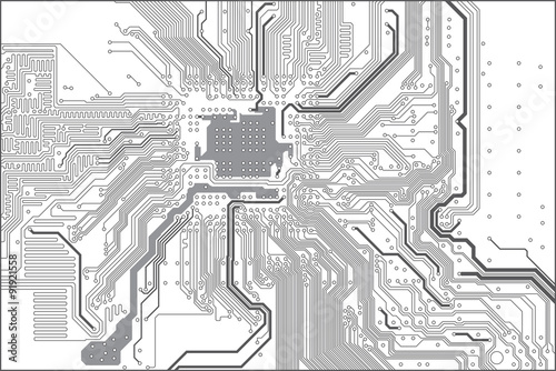 Fotografía Printed circuit board (PCB) trace layout