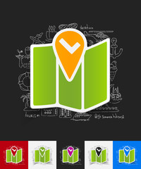 Poster - navigator paper sticker with hand drawn elements