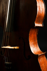 Wall Mural - Vintage cello on dark background