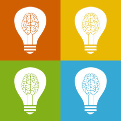 Poster - Light bulb with brain