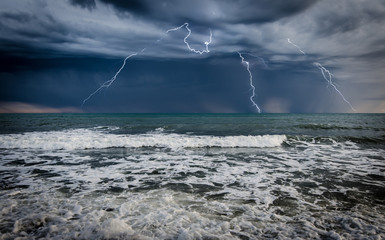 Wall Mural - Stormy sea, abstract natural backgrounds for your design