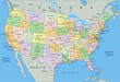 United States of America - Highly detailed editable political map with labeling.