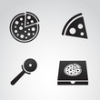 Pizza icon set. Vector art.