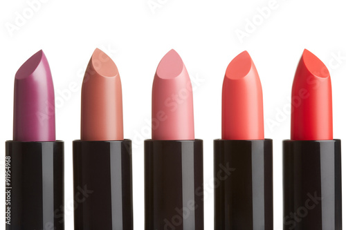 Fotografie, Obraz Lipstick collection isolated on white, clipping path