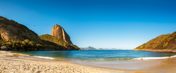 Vermelha Beach and Sugar Loaf panorama, late afternoon, Urca neighborhood, Rio de Janeiro, Brazil