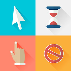 Aufkleber - Flat style vector cursors with long shadows