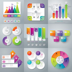Aufkleber - Infographic design template and marketing icons. 
