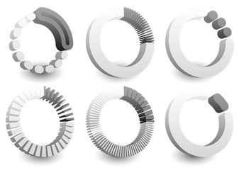 Leinwandbilder - Preloader or buffer shapes, circular elements, symbols. User int