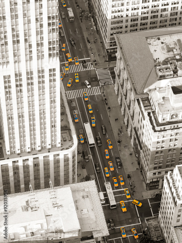 Obraz w ramie Aerial view of Fifth Avenue in New York City