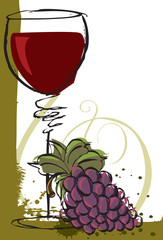 Wall Mural - Pinot Noir with grapes