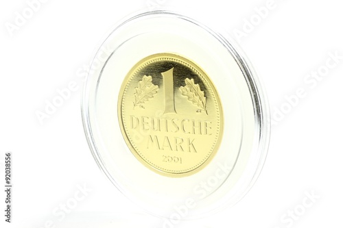 Tela original Goldmark isoliert auf weißem Hintergrund